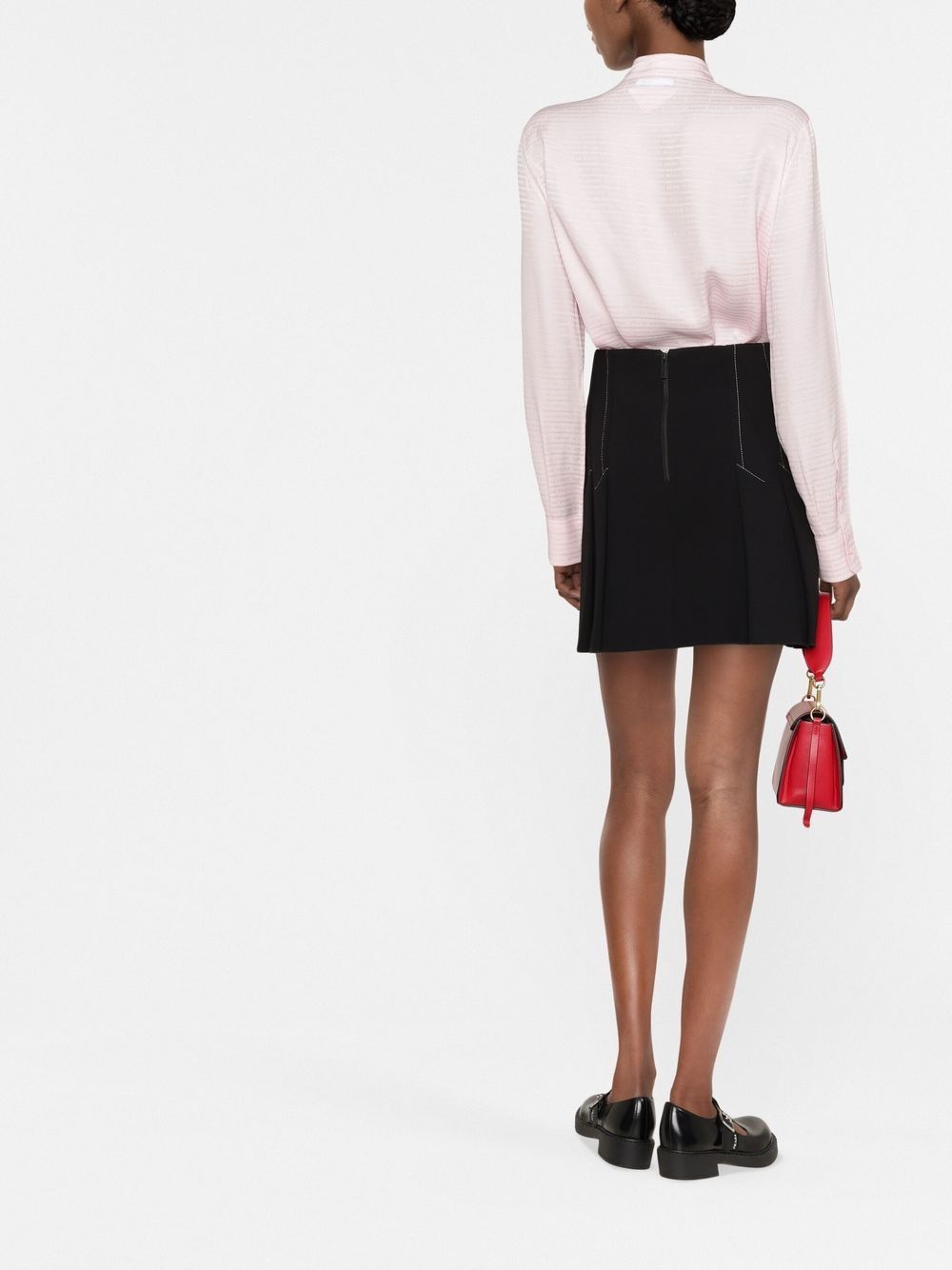 pussy-bow silk jacquard blouse - 4