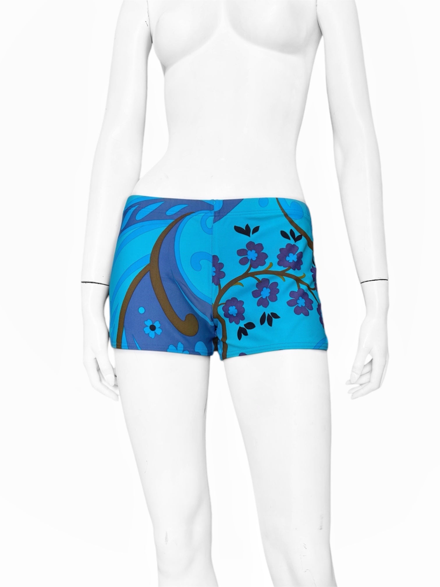 Gucci Spring 1999 Tom Ford Blue Floral Swimming Shorts Briefs S - 2