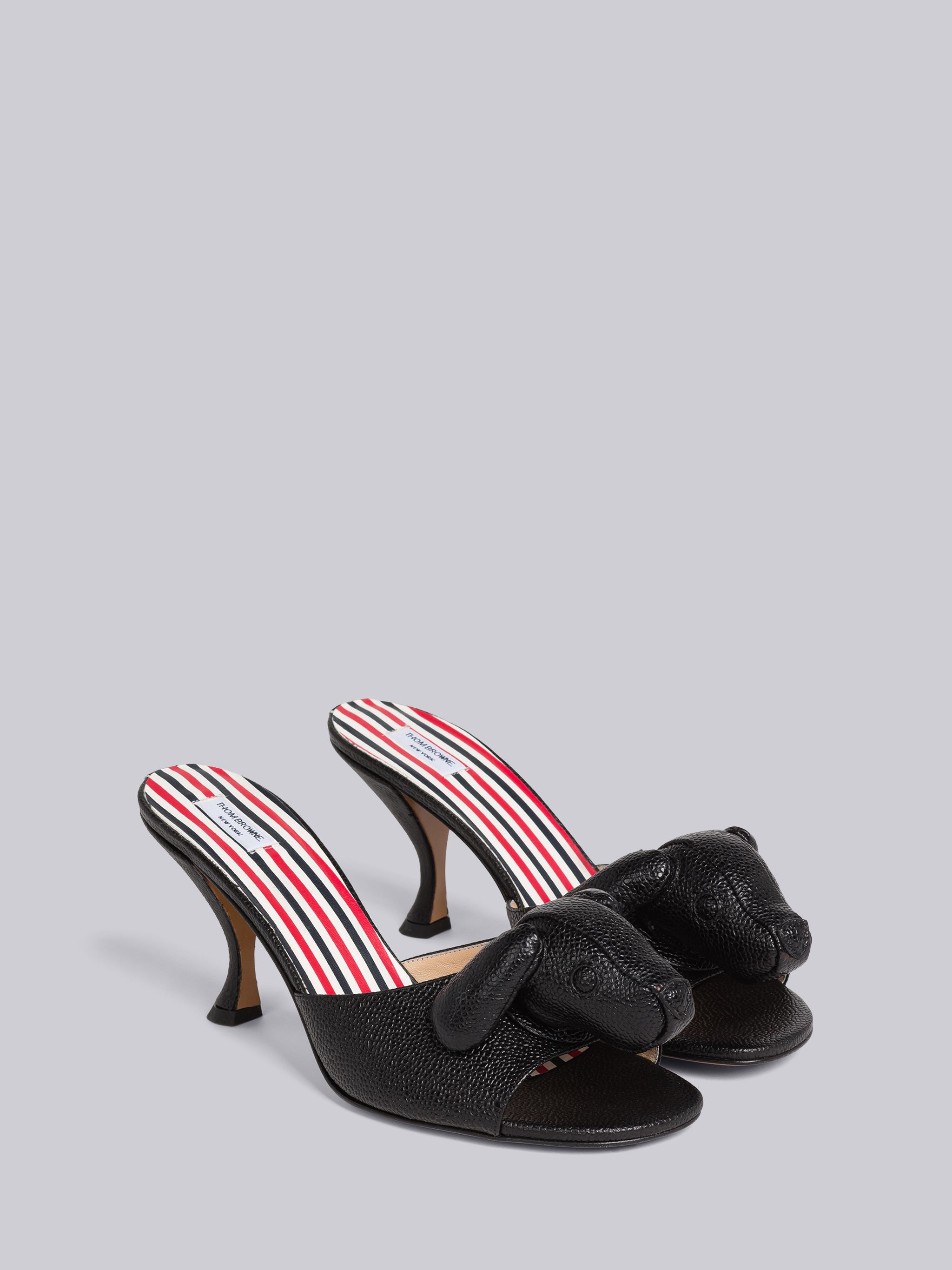Soft Pebble Grain Leather Heeled Hector Mule - 3