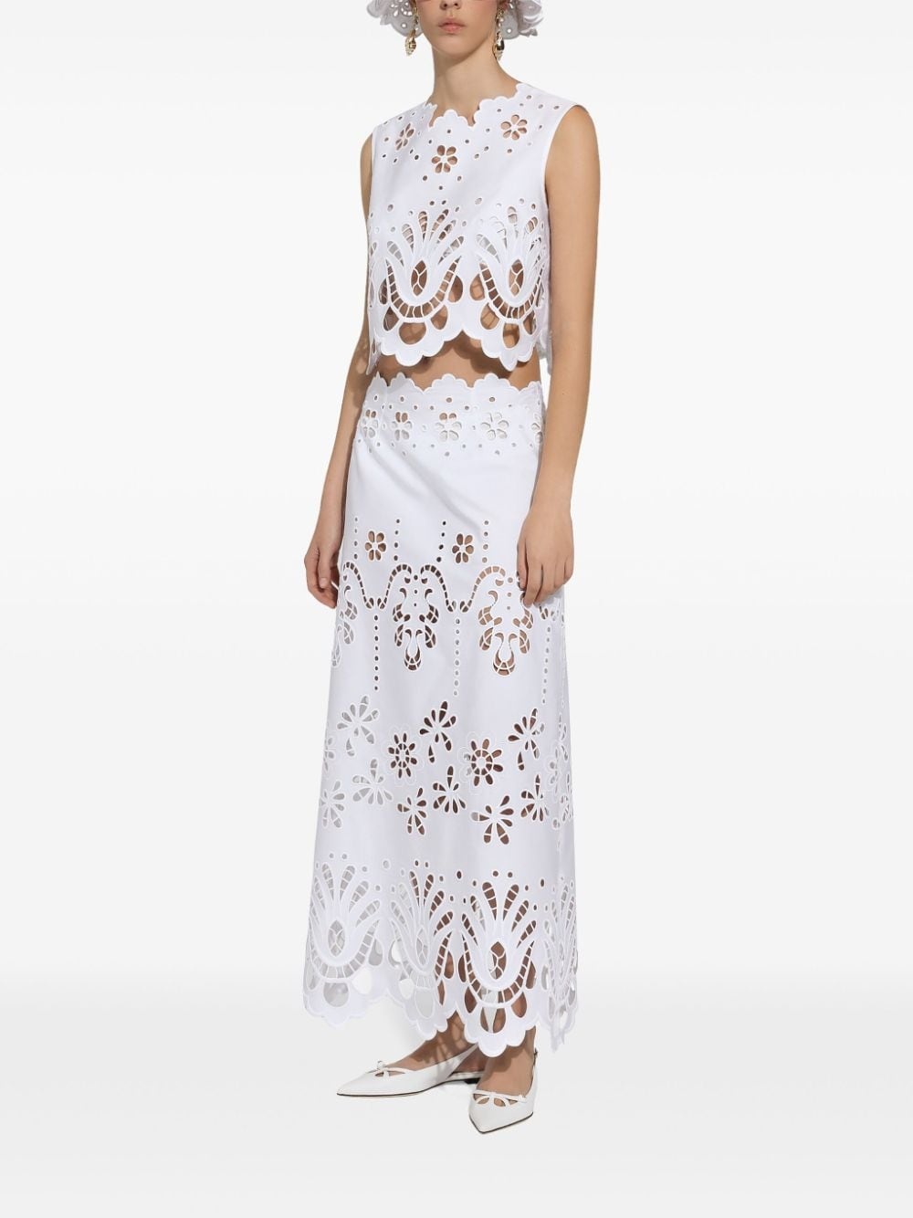 scallop cut-out skirt - 3