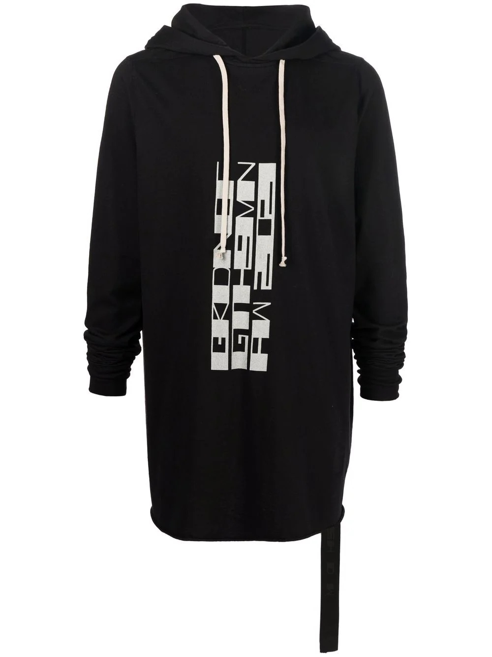 graphic-print long pullover hoodie - 1