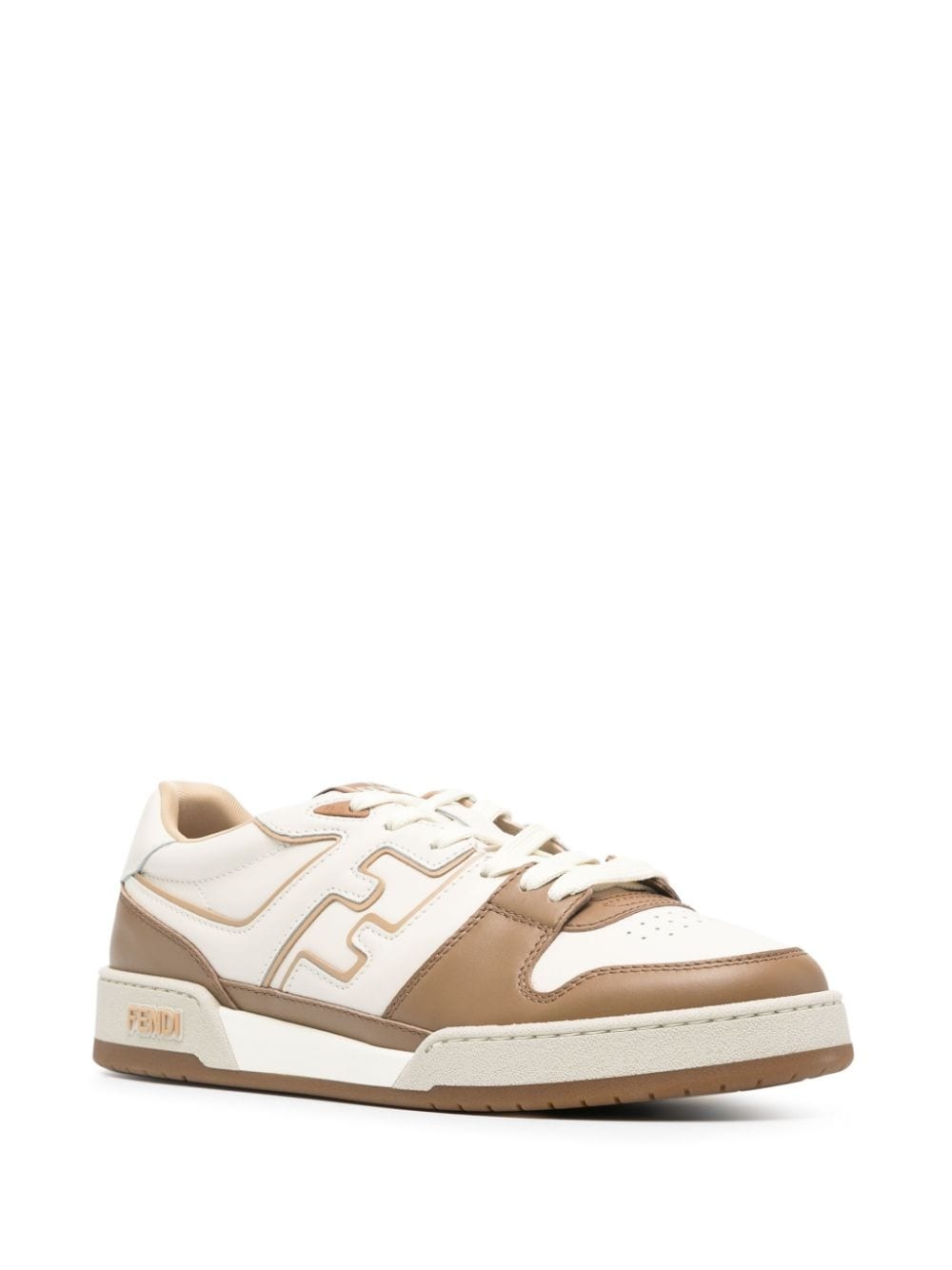 Match FF-appliquÃ© leather sneakers - 2