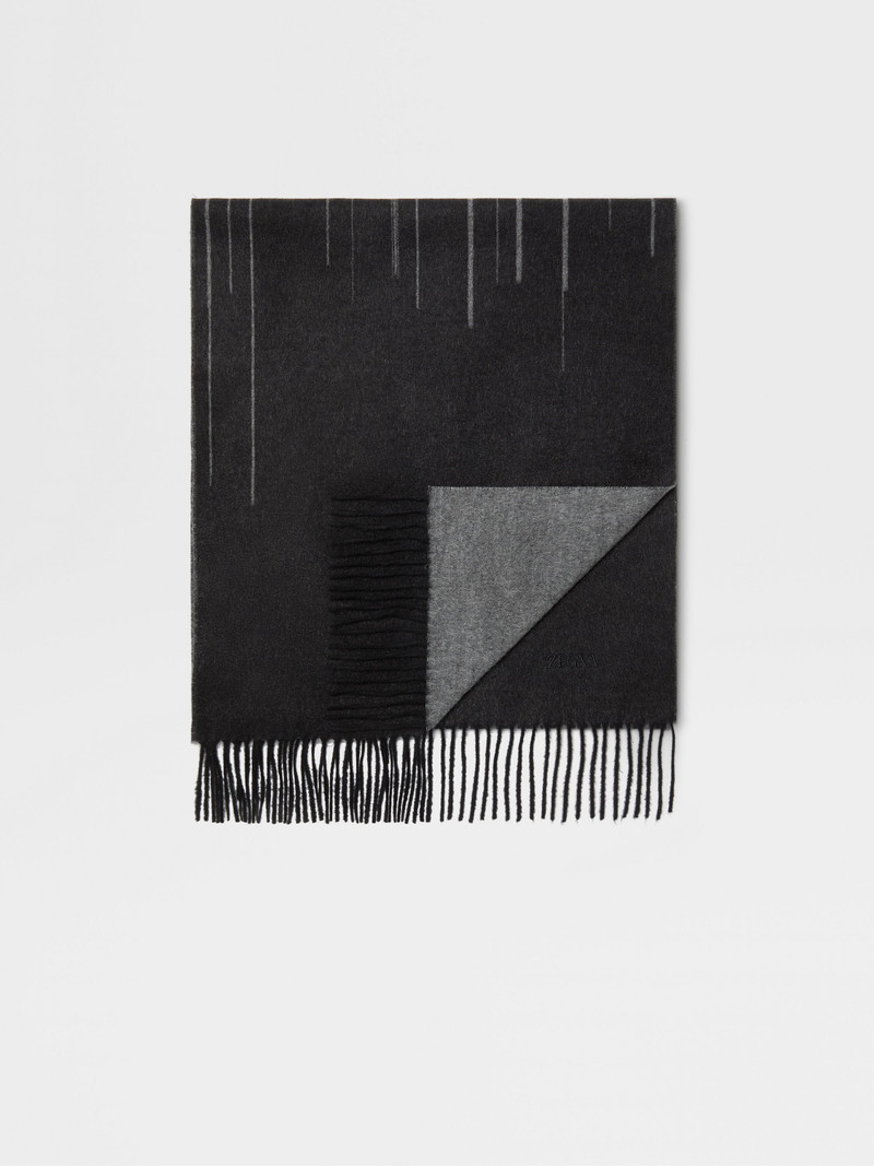 DARK GREY ZEGNA SILK SCARF 1