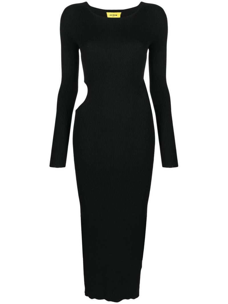 cut-out rib-knit maxi dress 1