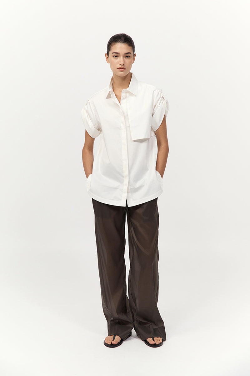 Utility Short Sleeve Shirt - Off White - 5