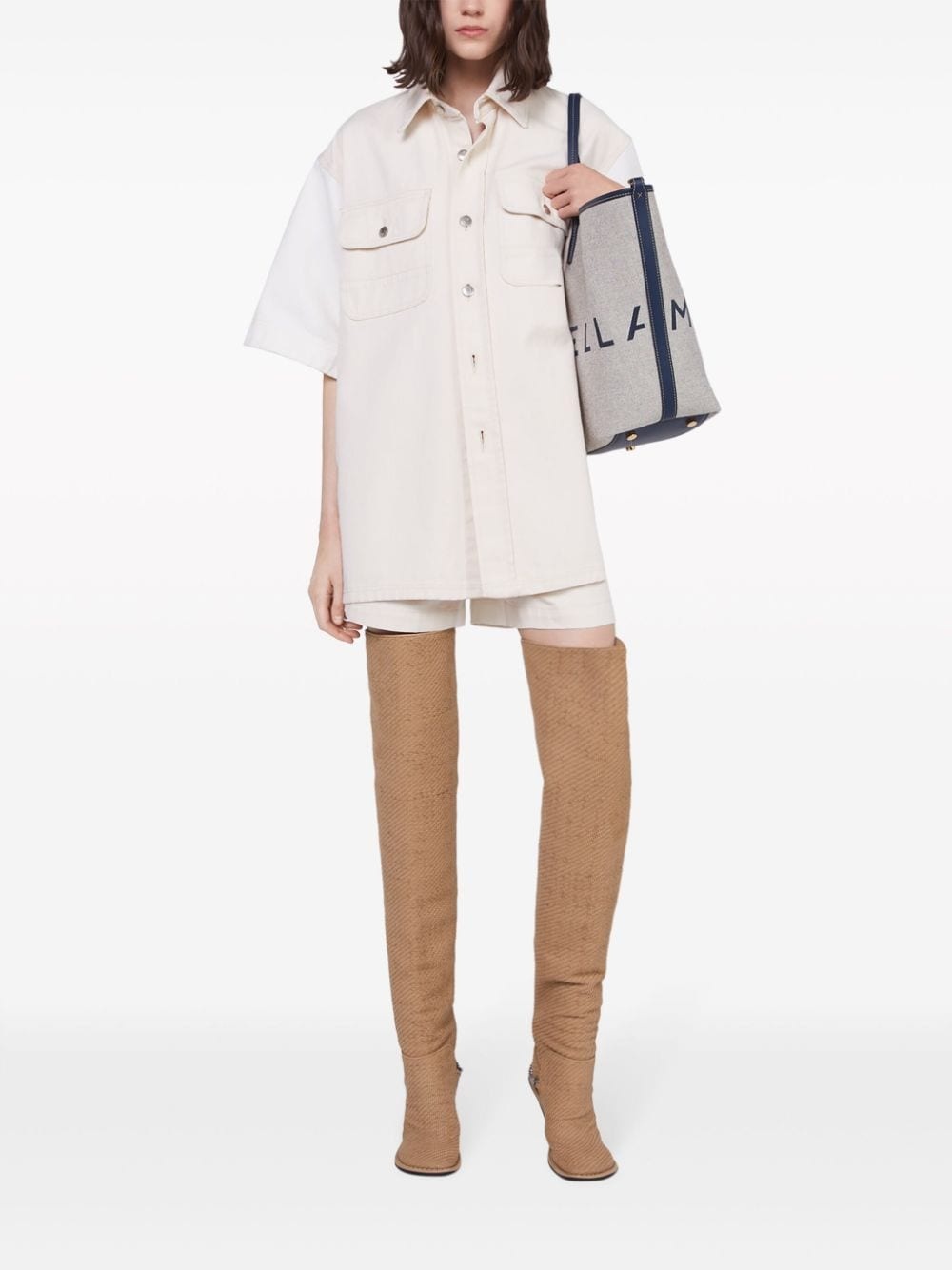 Utility short-sleeved denim shirt - 2