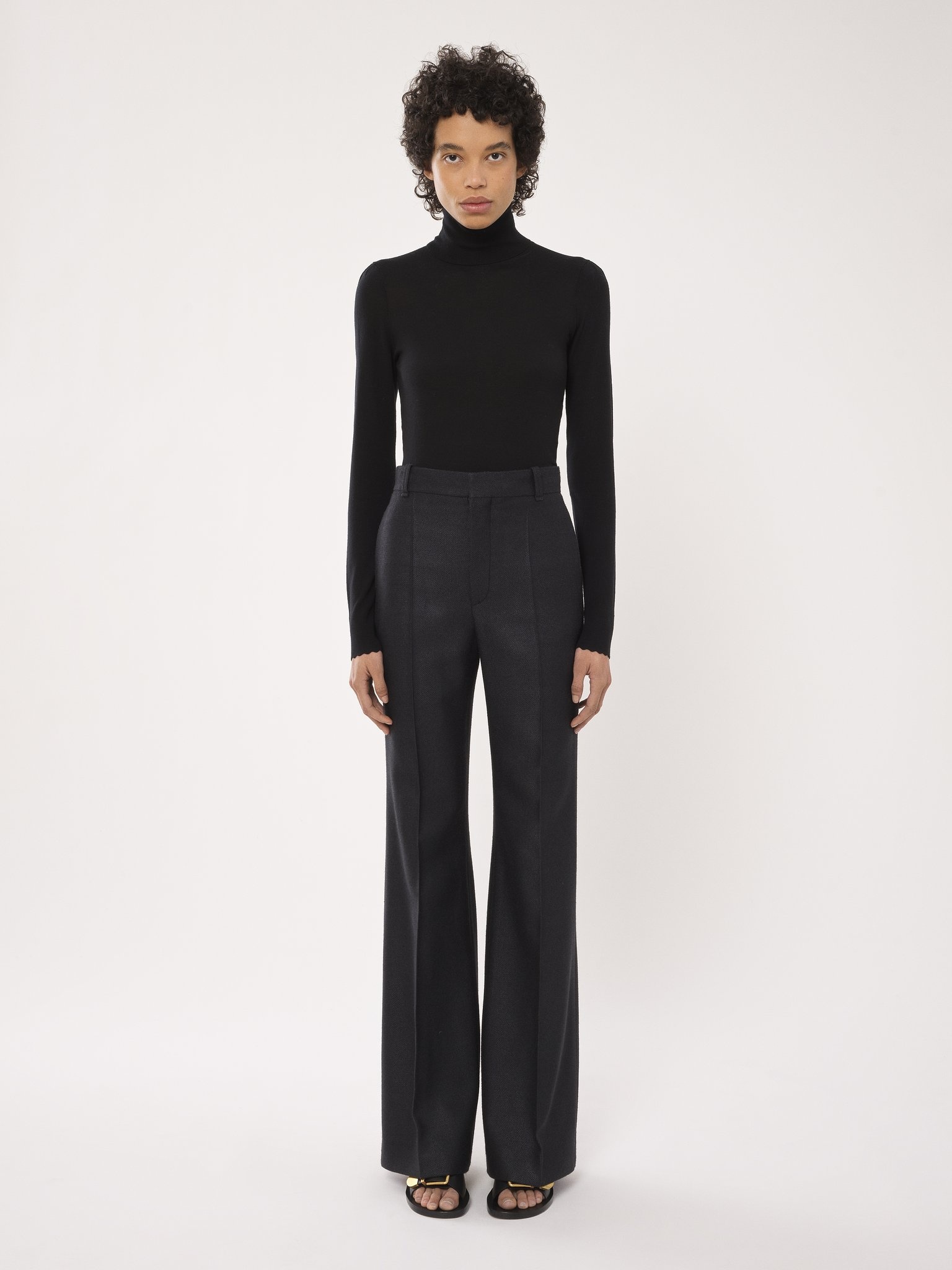 HIGH-WAISTED FLARE PANTS - 3