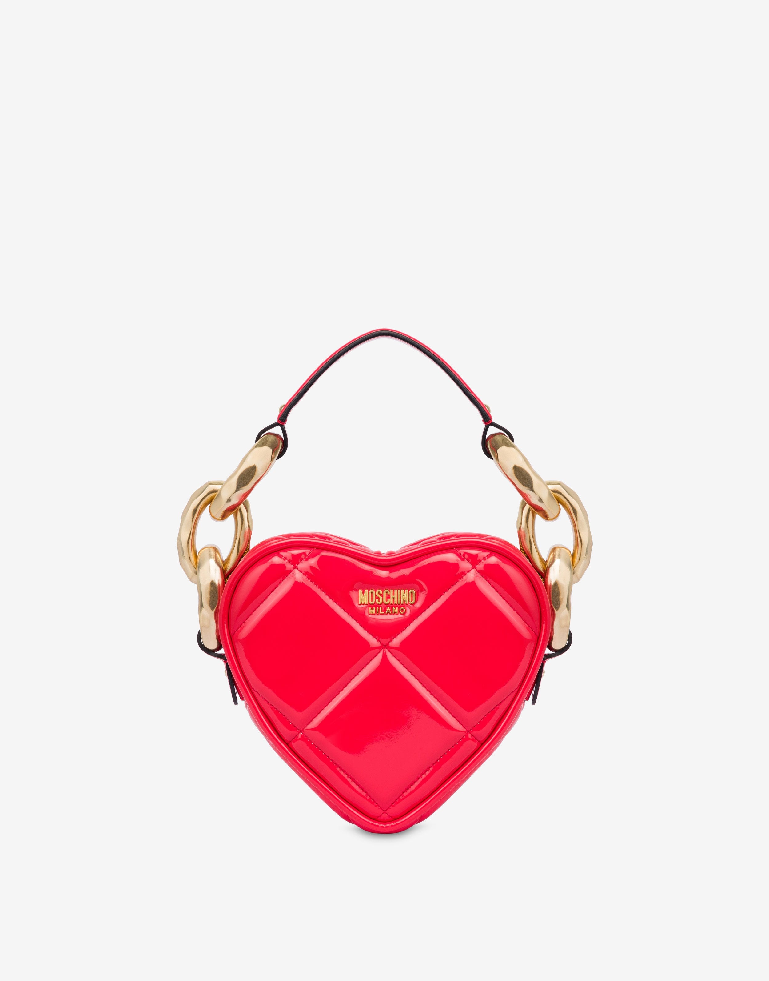 MAXI CHAIN QUILTED HEART BAG - 1