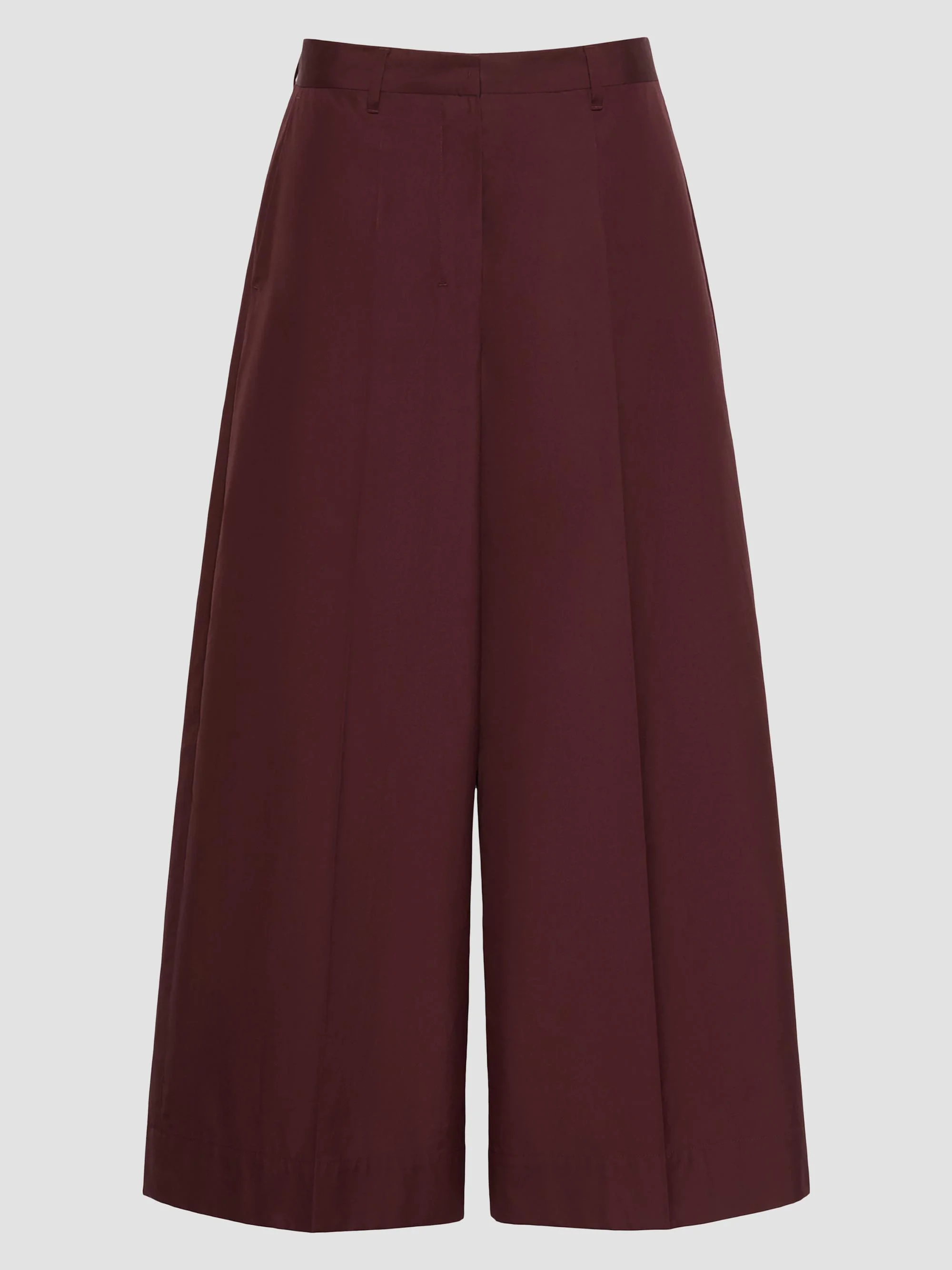 Women's Cotton Poplin Trousers - Dark Red - 1