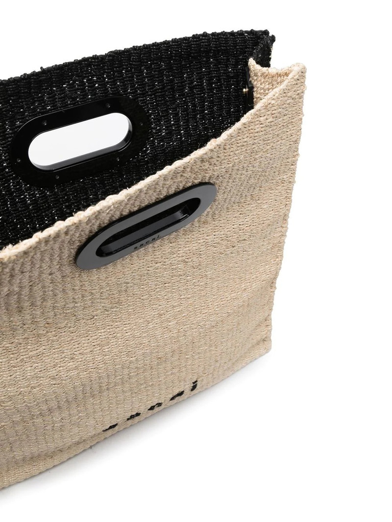 logo-embroidered woven tote bag 5