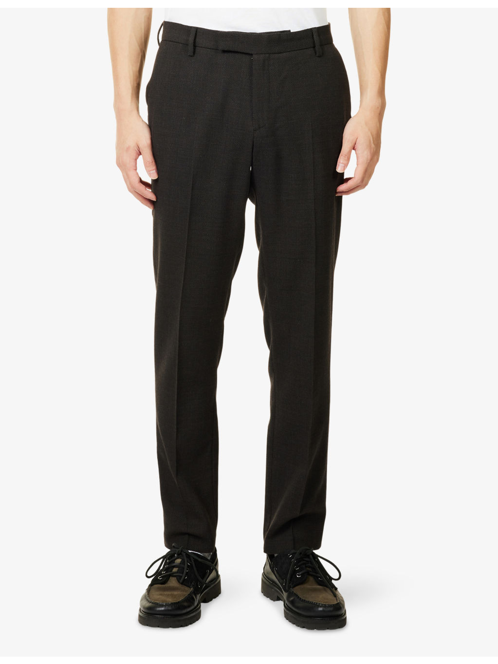Textured Straight-Leg Wool Trousers - 3