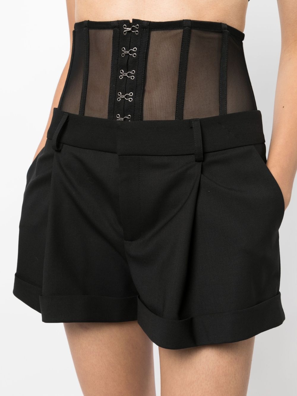 high-waist bustier shorts - 5