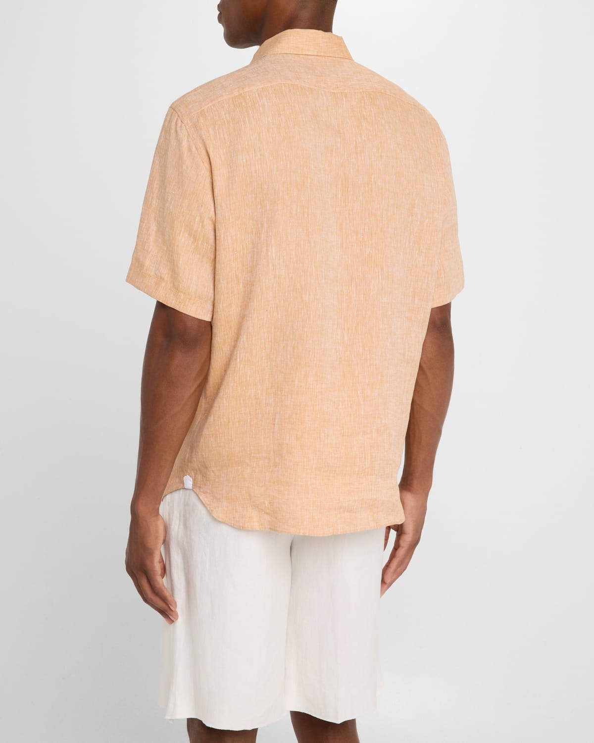Men's Ocher Oasi Lino Short-Sleeve Shirt - 3