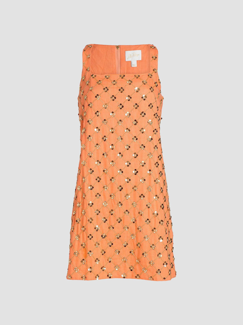 Women's Tamala Embellished Shift Dress - Papaya Beaded Sequin 1