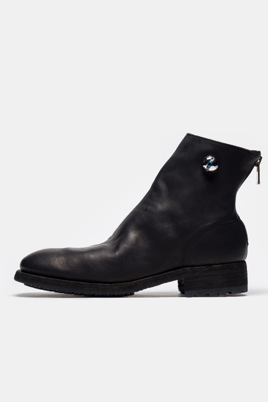 Undercover 996V_EYE Calf Leather Back Zip Boot in Black - 1