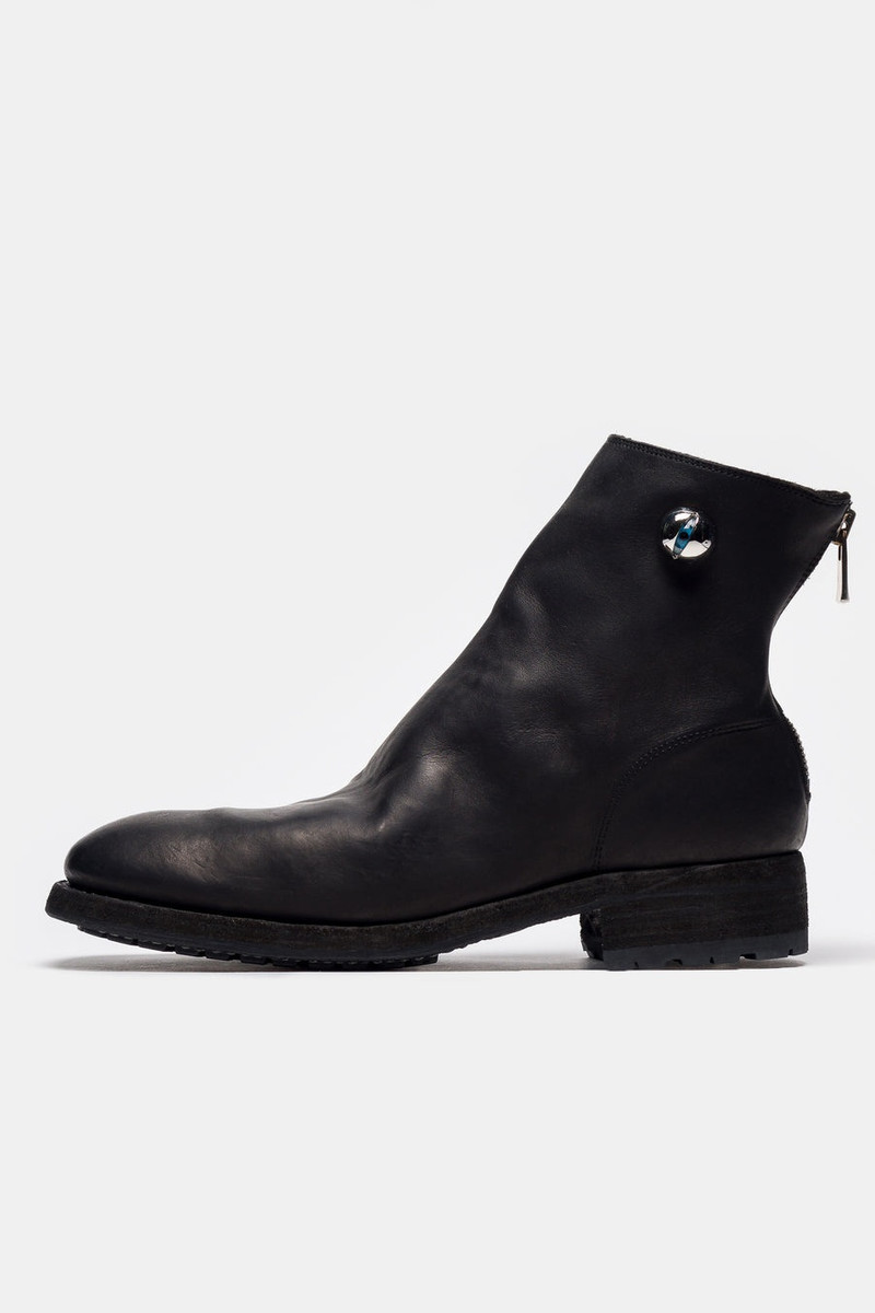 Undercover 996V_EYE Calf Leather Back Zip Boot in Black 1