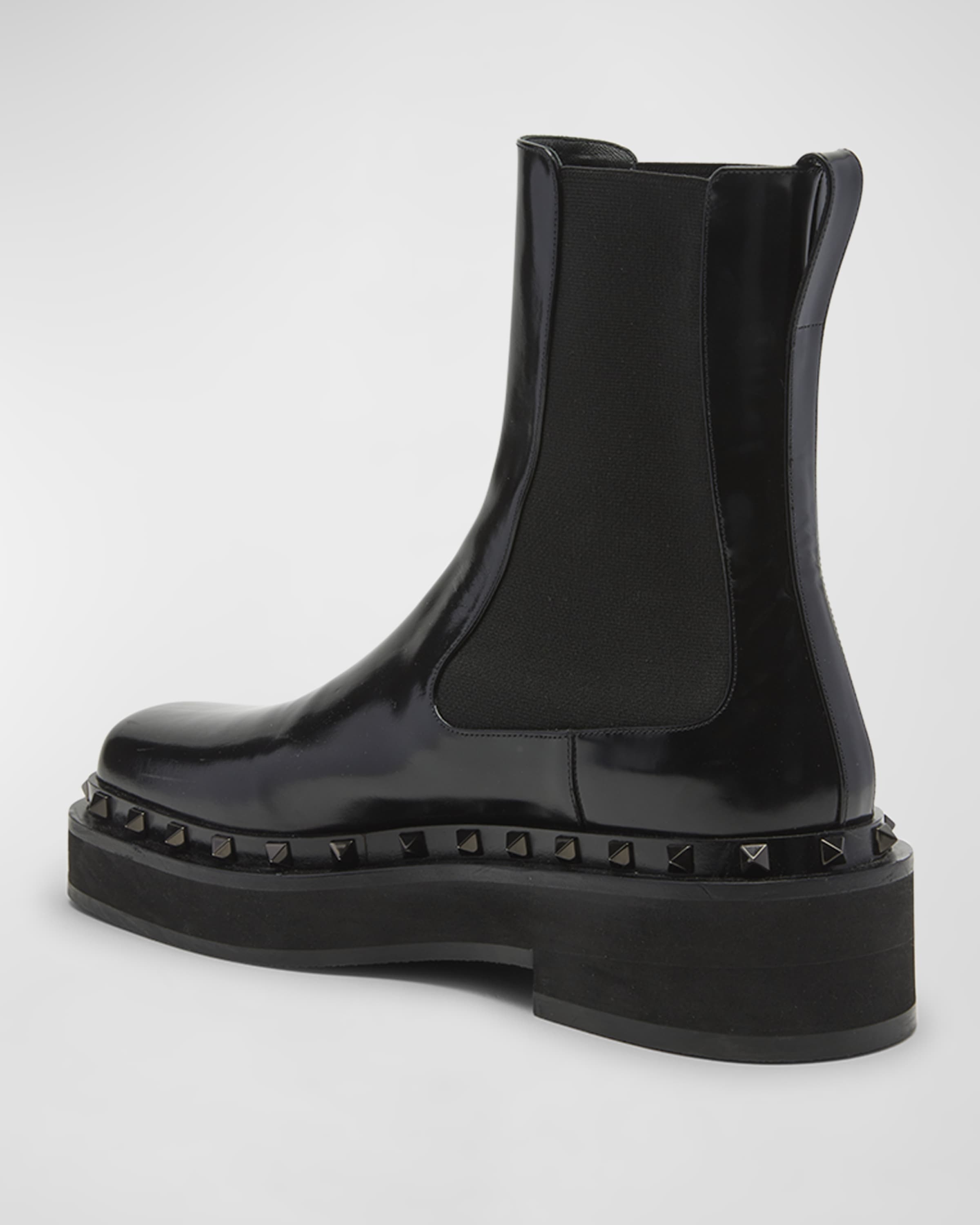Rockstud Beatle Leather Chelsea Boots - 4
