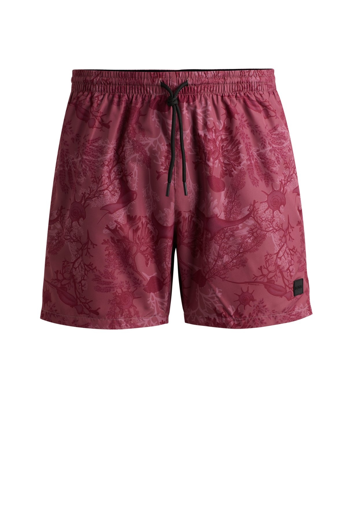 LOGO-BADGE SWIM SHORTS WITH SEASONAL PRINT - 1