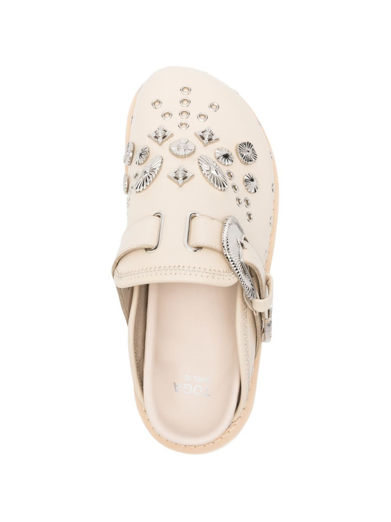 buckle-embellishment leather slippers 4