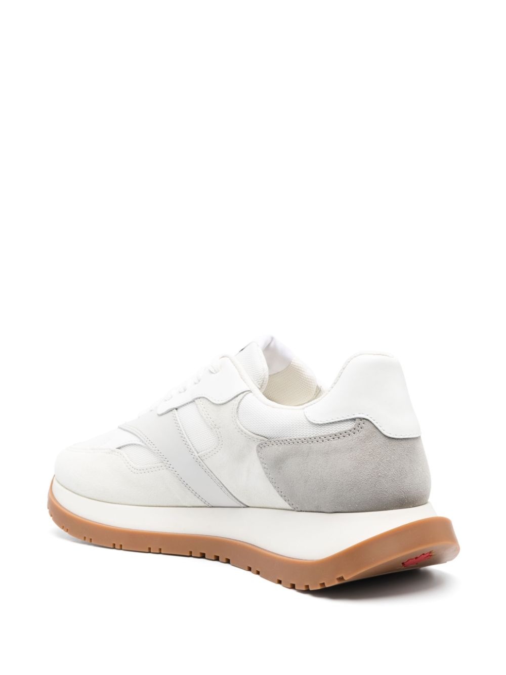 colour-block panelled leather sneakers - 3
