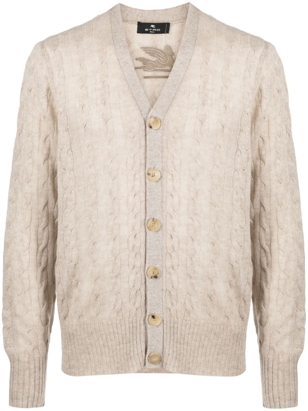 cable-knit cashmere cardigan - 1