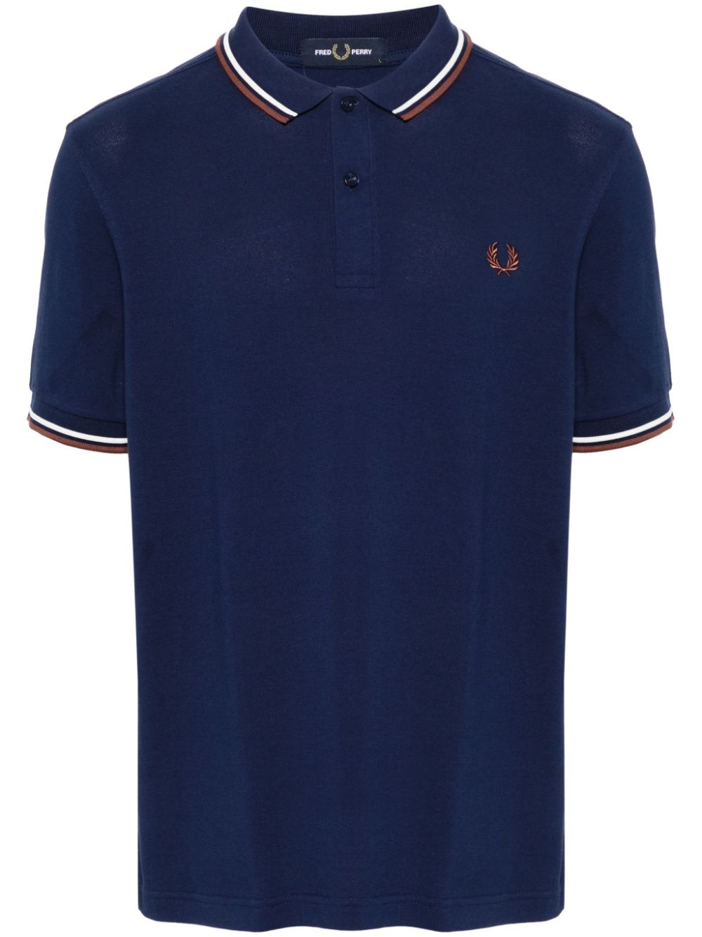 logo-embroidered cotton polo shirt - 1