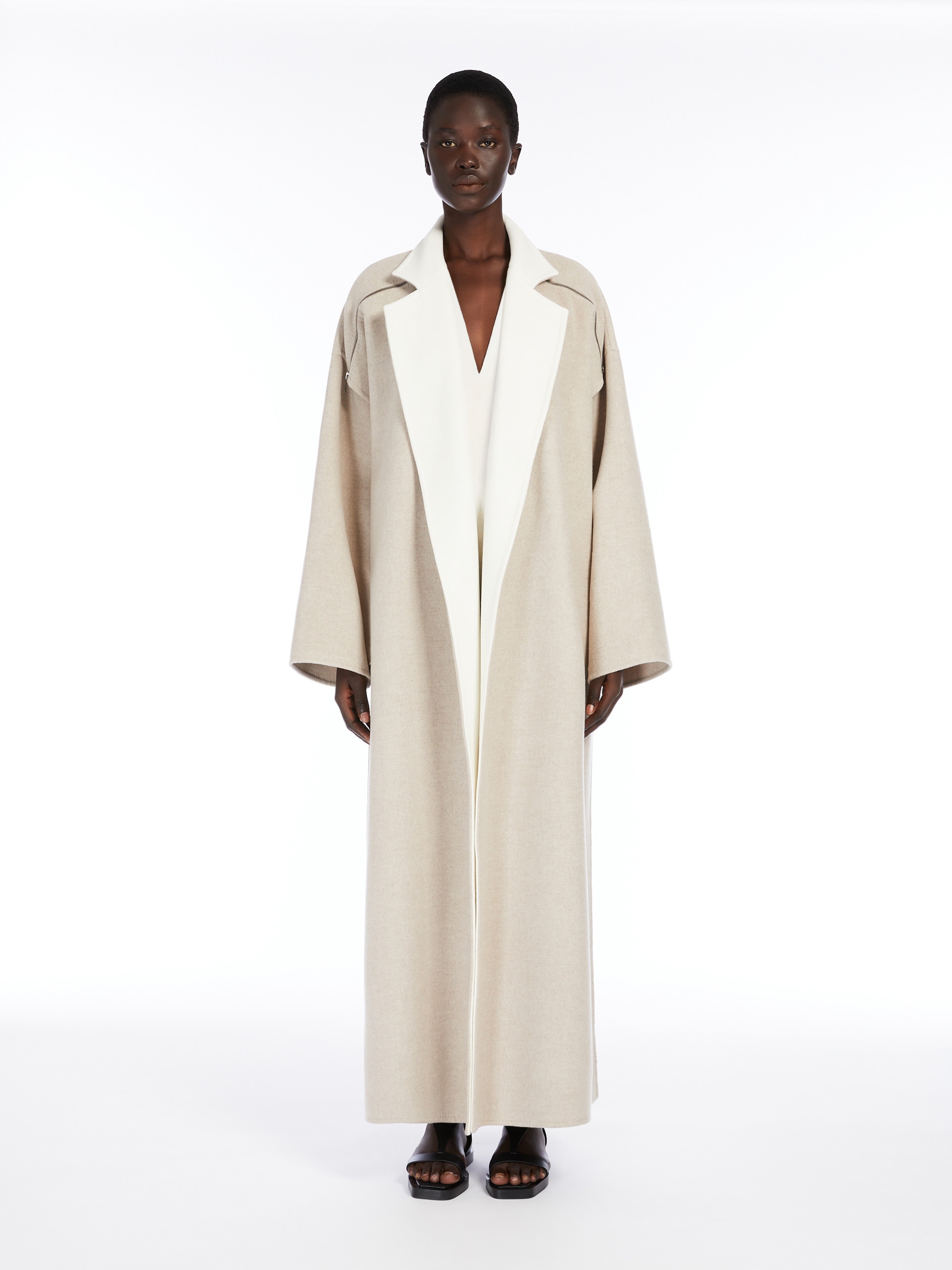 AMOUR1234 Wool and double cashmere coat - 3