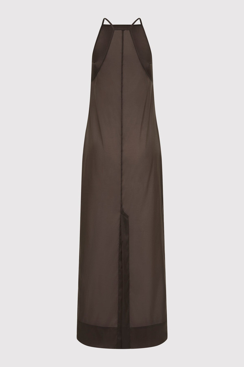 ST. AGNI Transparent Column Dress - Black Olive outlook