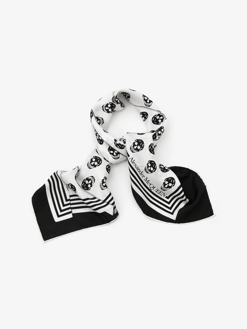 Biker Skull Crashed Foulard in Ivory/black - 2