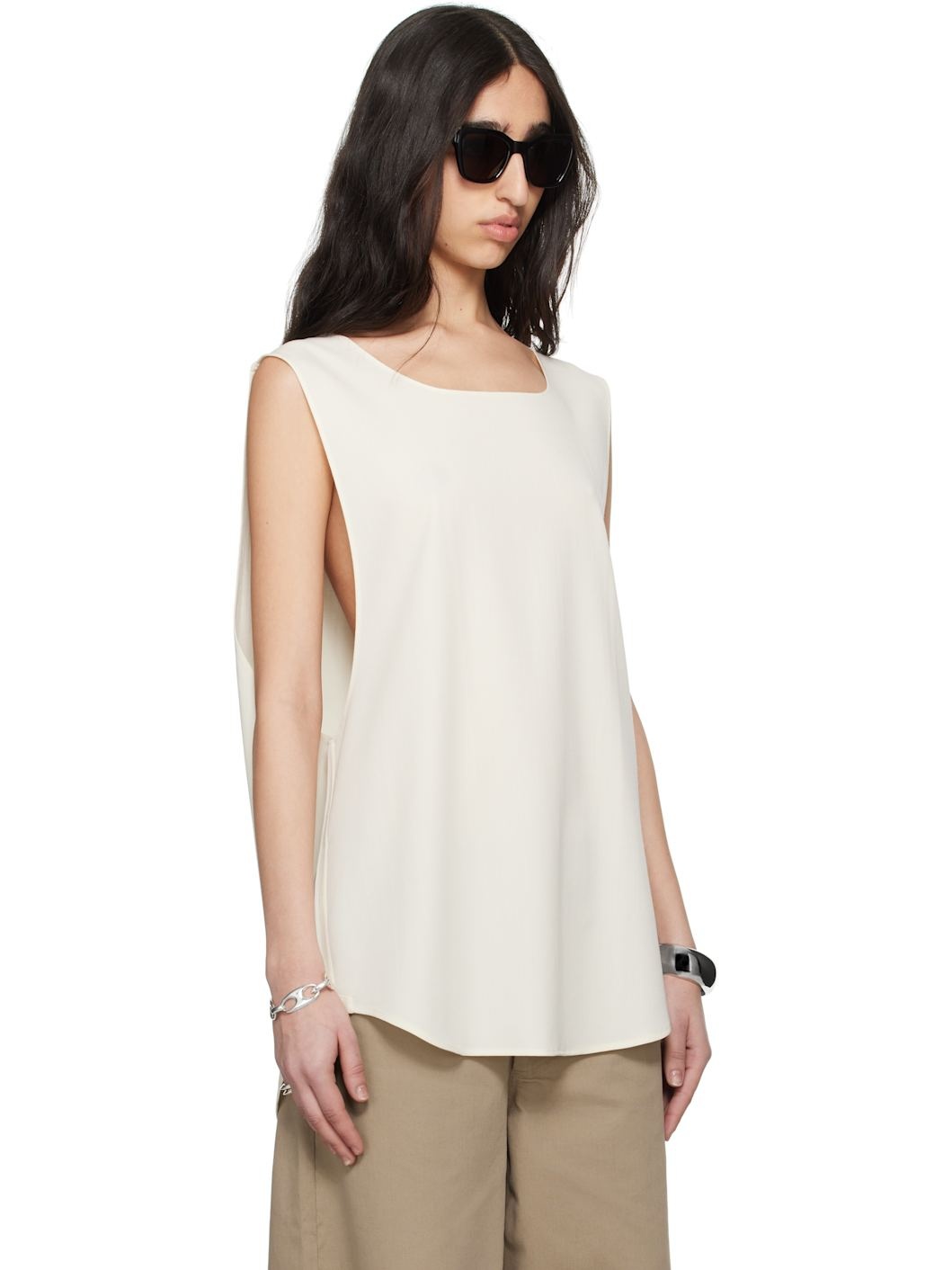 Off-White Kacie Unlined Tropical Wool Shift Top - 2