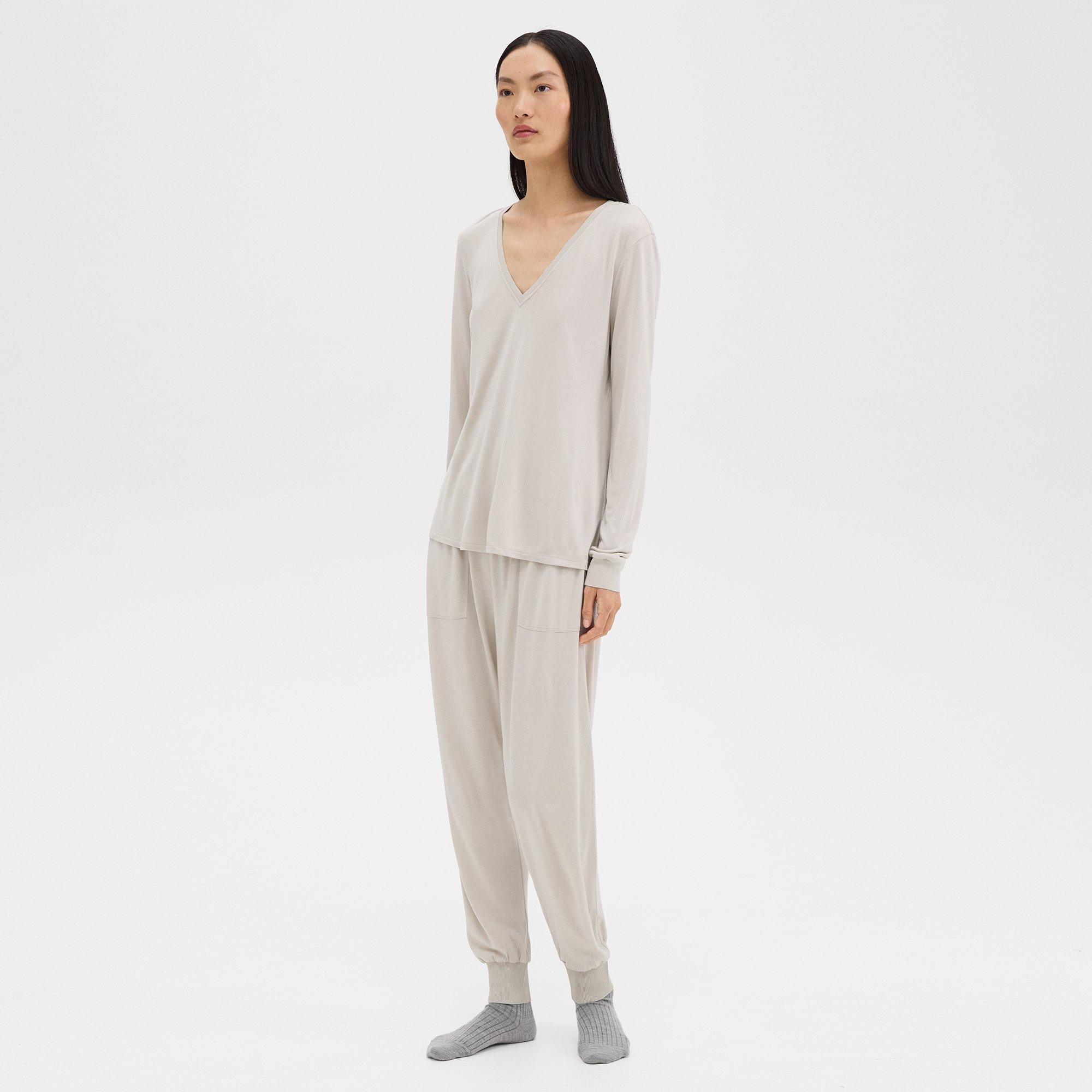 Ribbed Cuff Jogger in Silk-Modal - 3