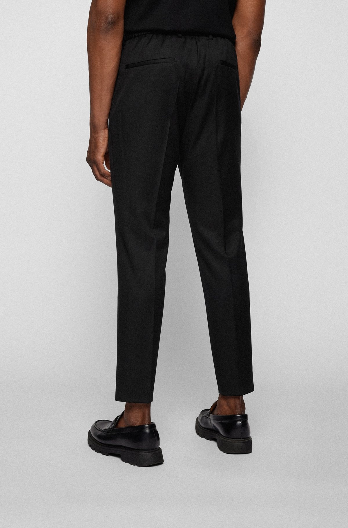 DRAWSTRING TROUSERS IN VIRGIN-WOOL SERGE - 4