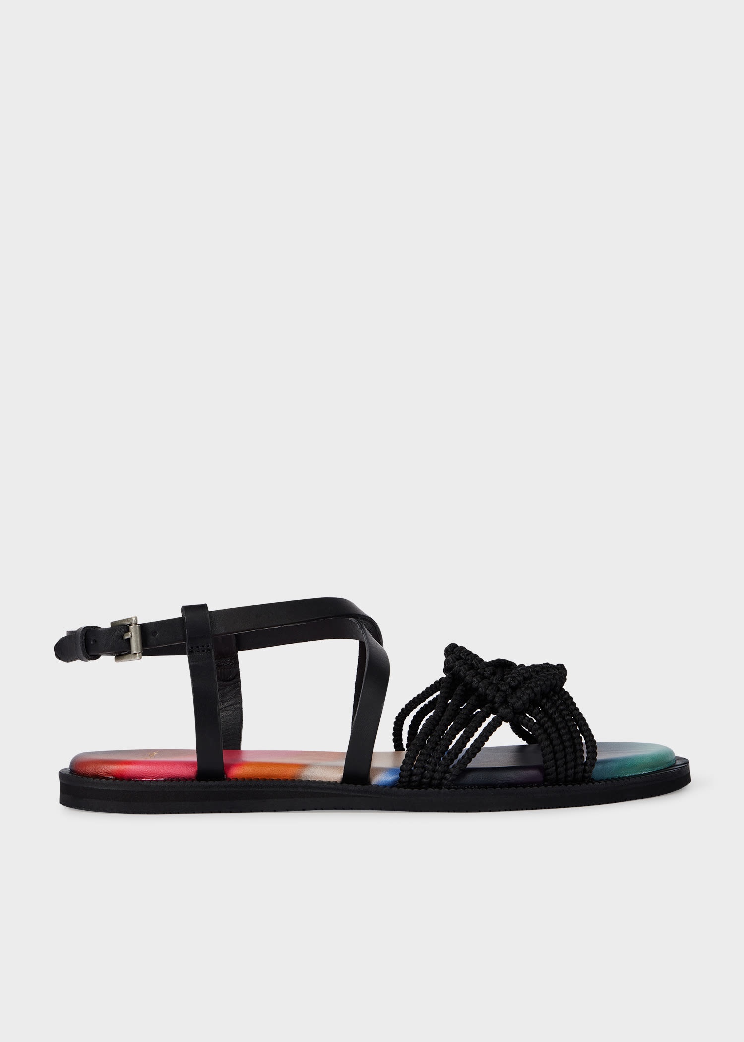 Black 'Nishio' Crochet Sandals - 1