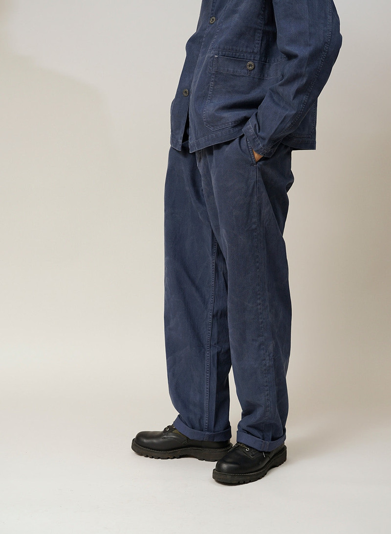 Wide Leg Jean Cotton Twill in RAF Blue 4