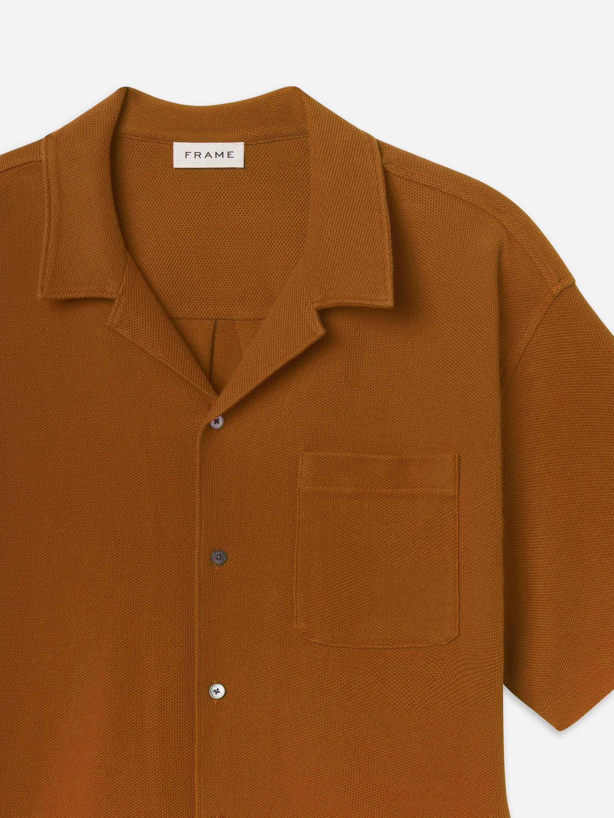 Jacquard Short Sleeve Relaxed Shirt in Dark Orange - 2