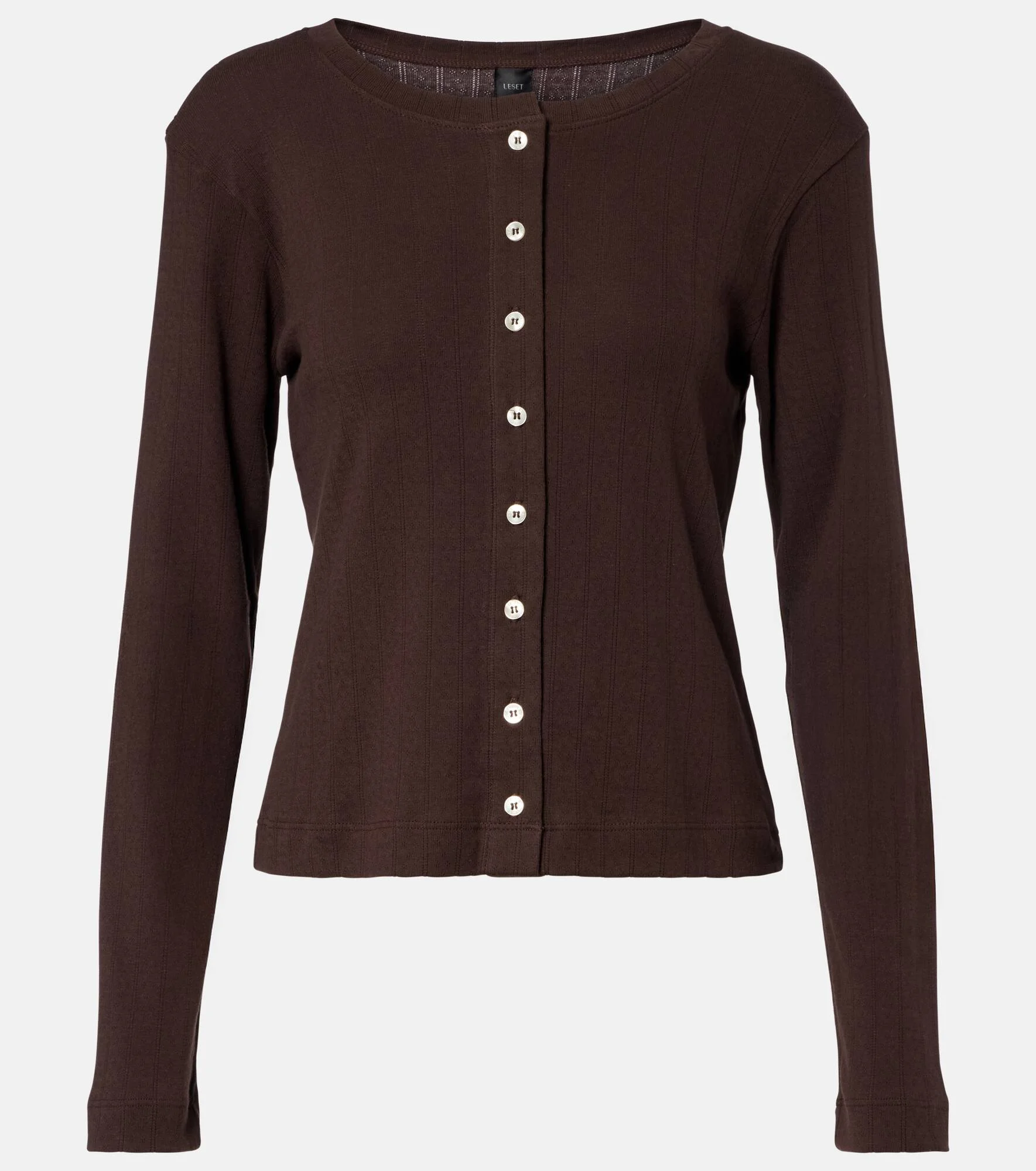 Pointelle cotton cardigan - 1