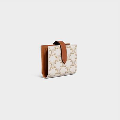 CELINE Small Strap Wallet Essentials in Triomphe Canvas and Lambskin outlook