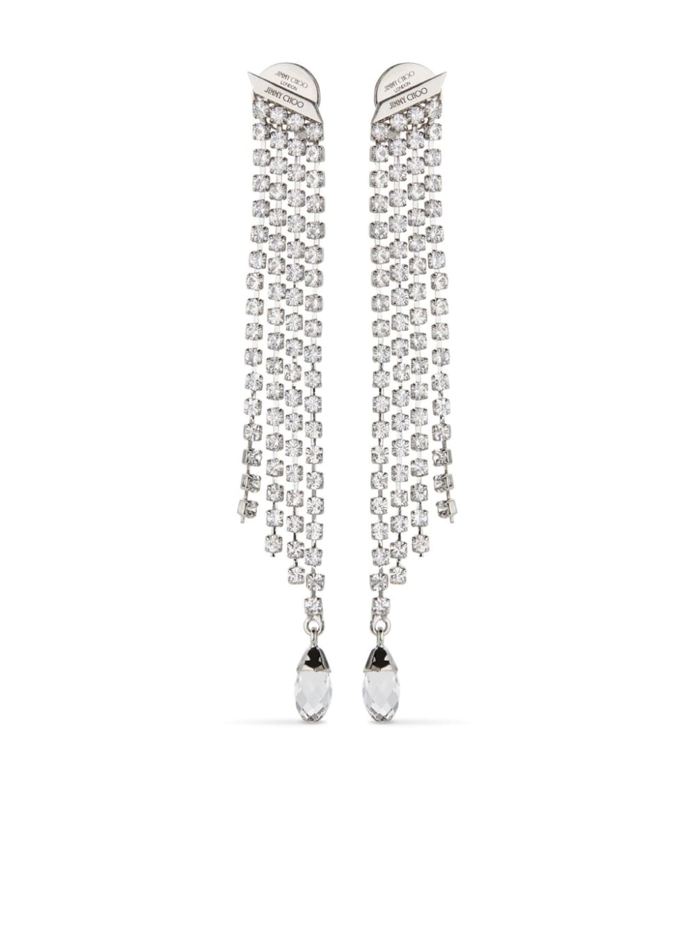 Saeda crystal-fringe earrings - 1