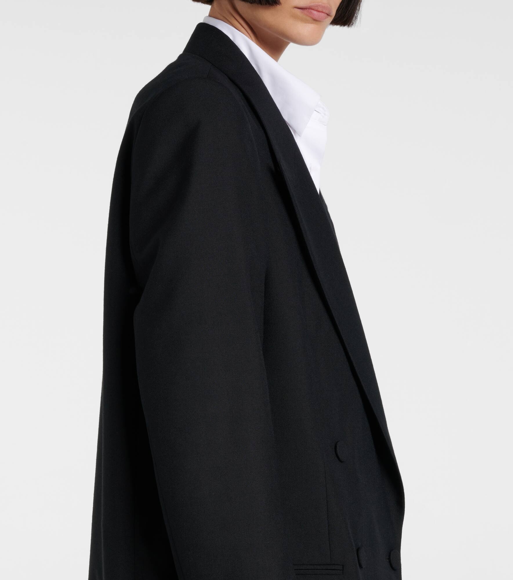 Double-breasted wool blazer - 4