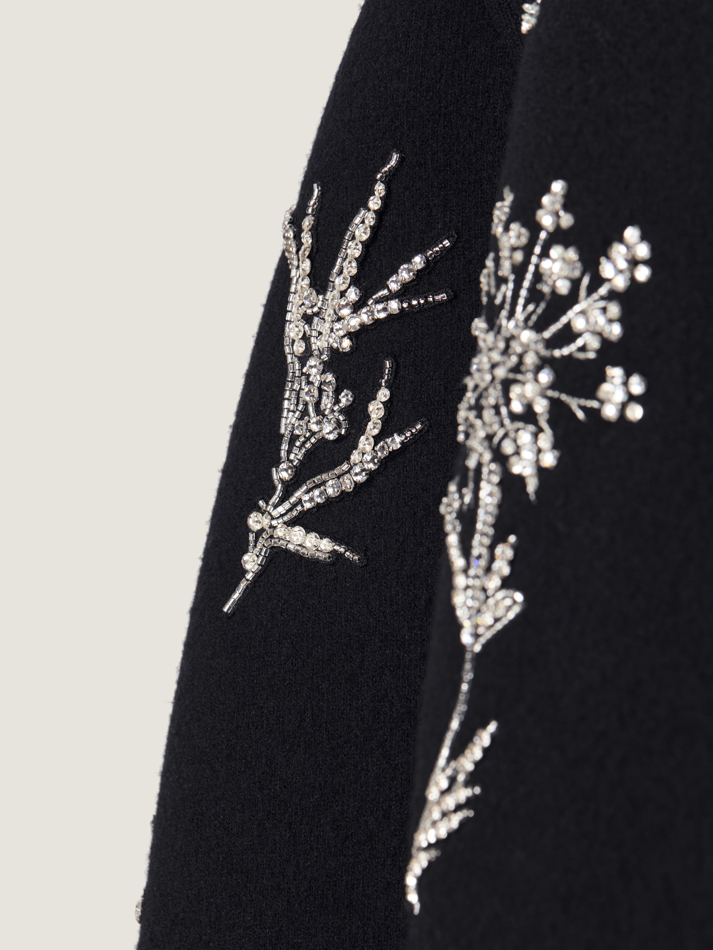 COCOON BOMBER IN WOOL KNIT WITH CRYSTAL EMBROIDERY - 5