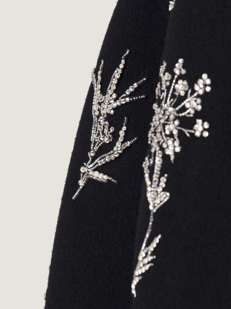 COCOON BOMBER IN WOOL KNIT WITH CRYSTAL EMBROIDERY 5