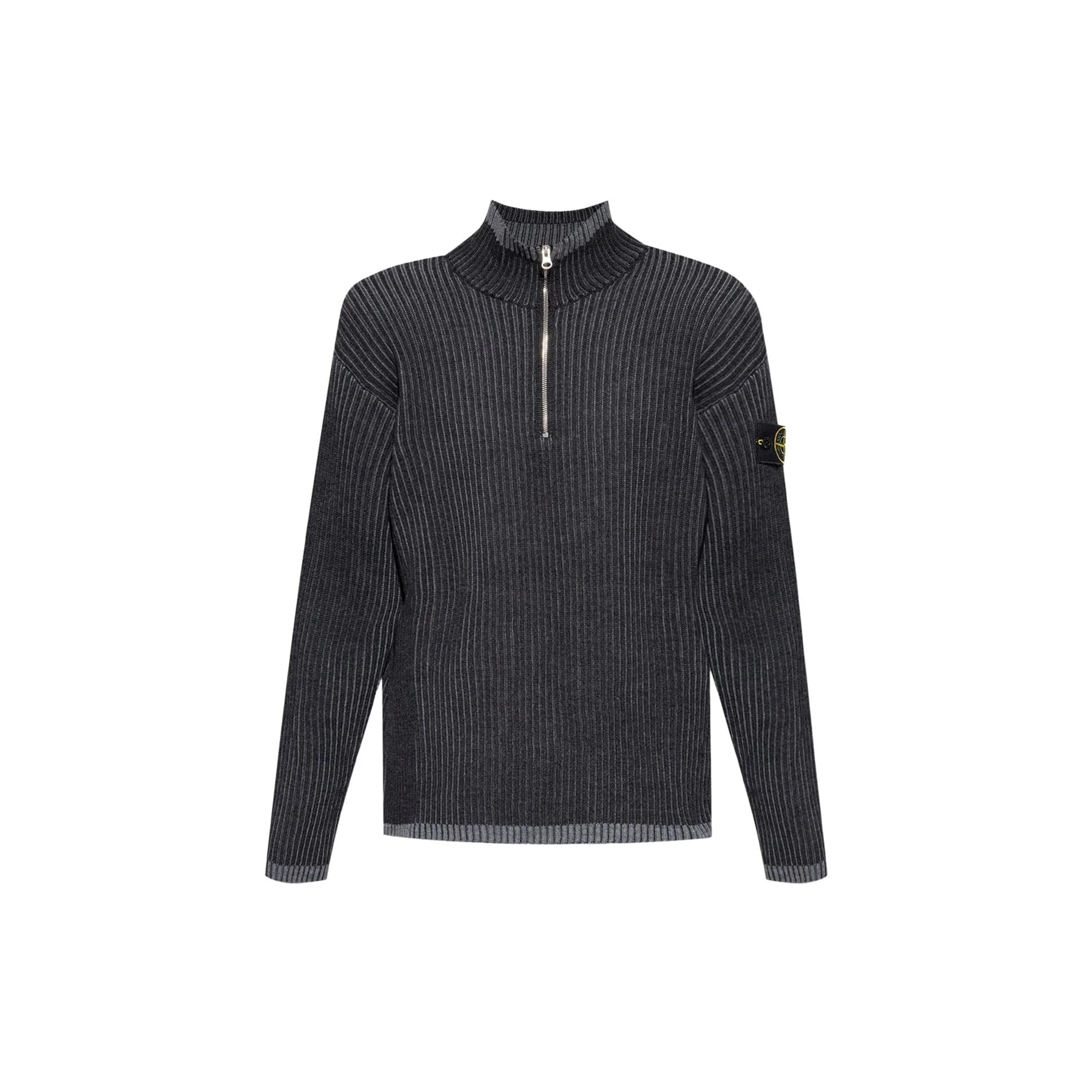 STONE ISLAND LOGO-PATCH HIGH NECK JUMPER - 1