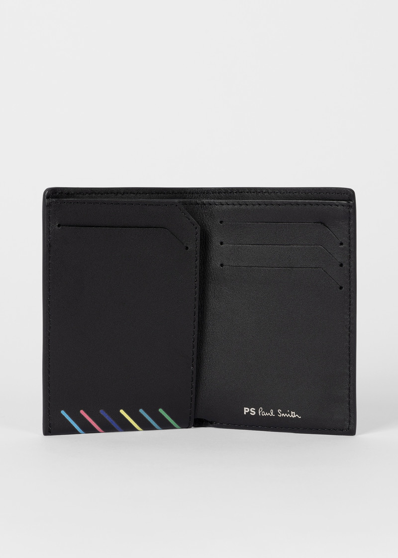 Paul Smith Black 'Sports Stripe' Slim Leather Wallet outlook