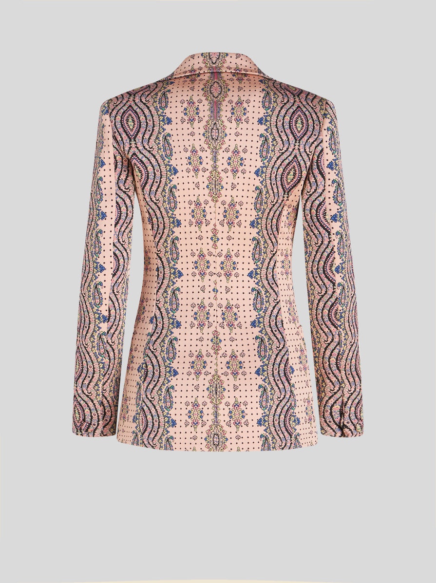 SLIM JACQUARD JACKET WITH POLKA DOTS - 5
