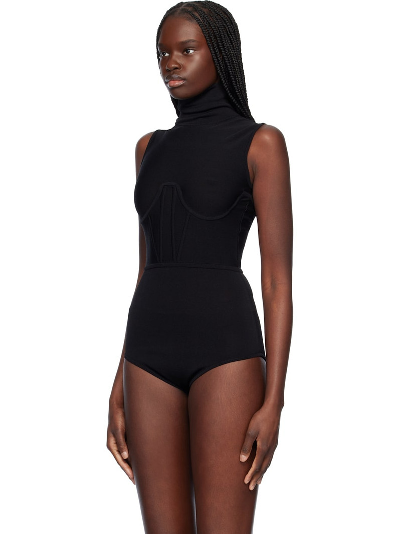 NENSI DOJAKA Black Alice Corset Knit Bodysuit outlook