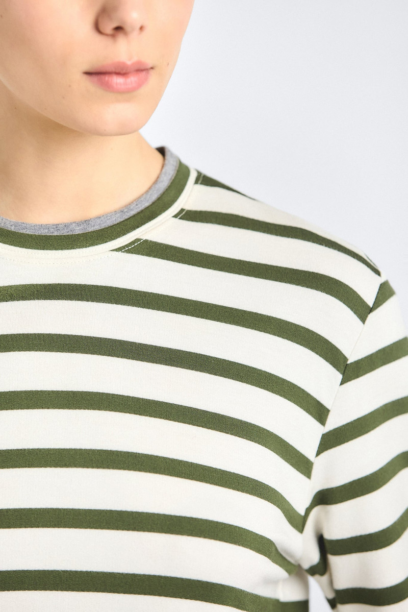 DEREK LAM 10 CROSBY MYRTHA STRIPED CREWNECK TOP outlook