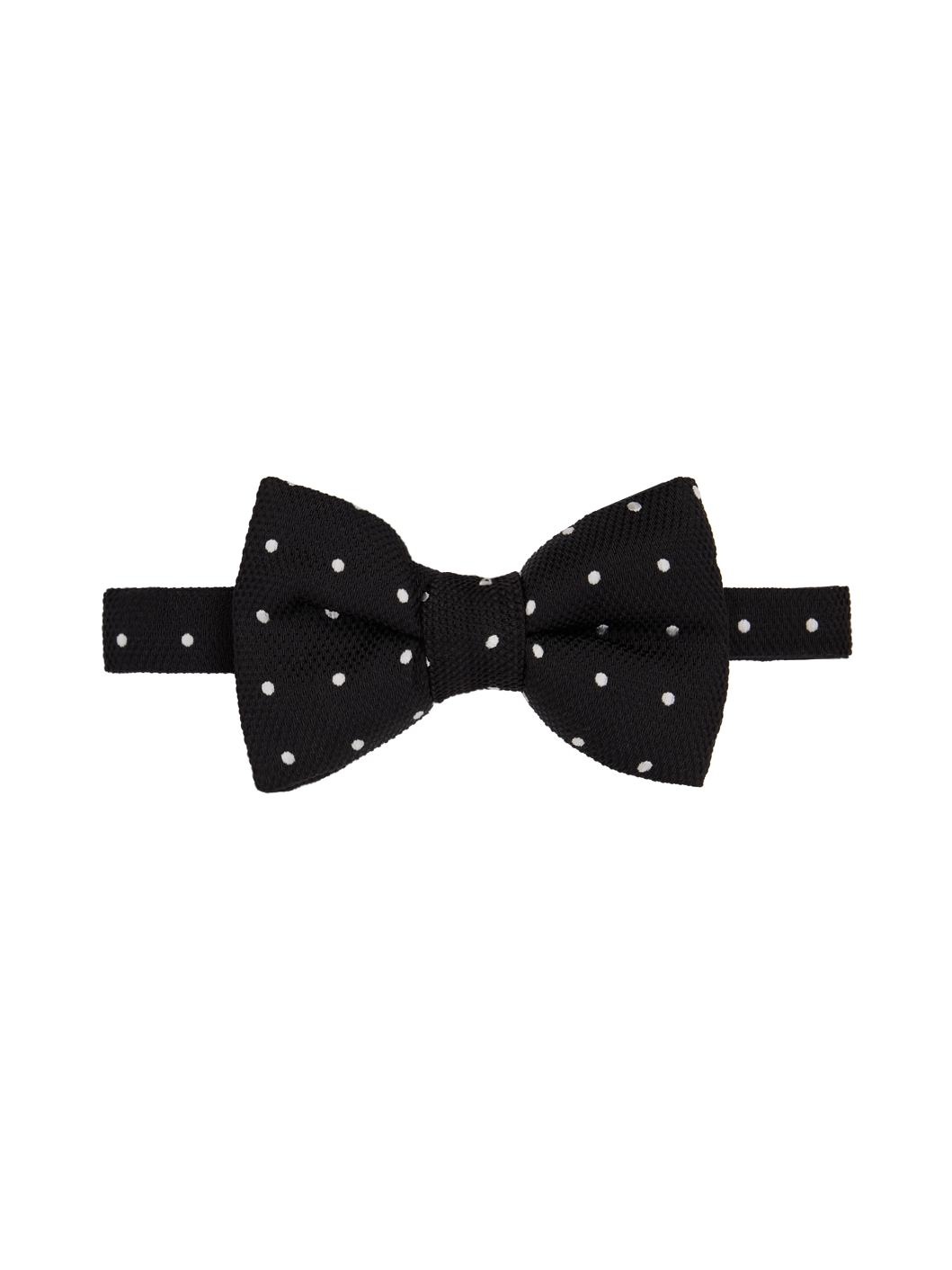 Black Polka Dot Bow Tie - 1