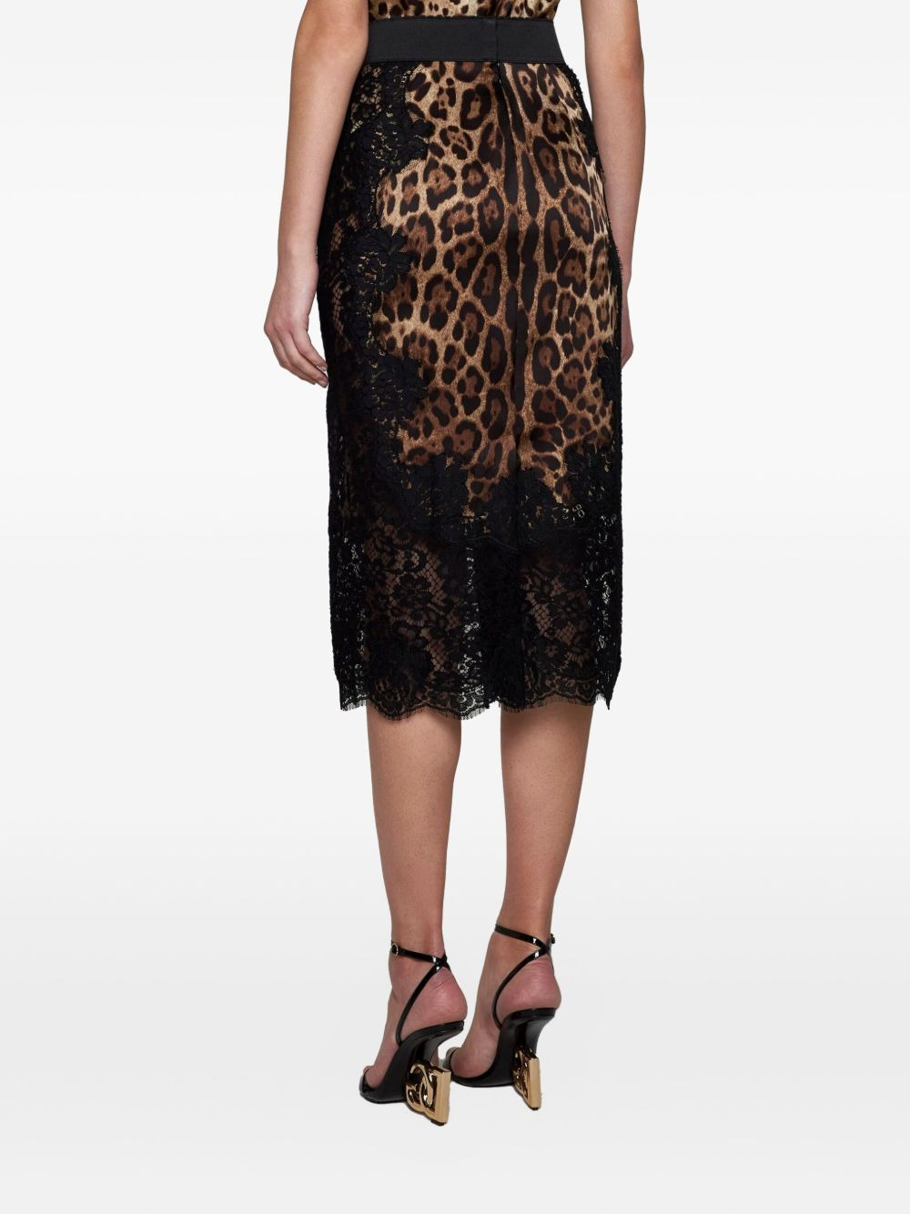 leopard-print pencil skirt - 4