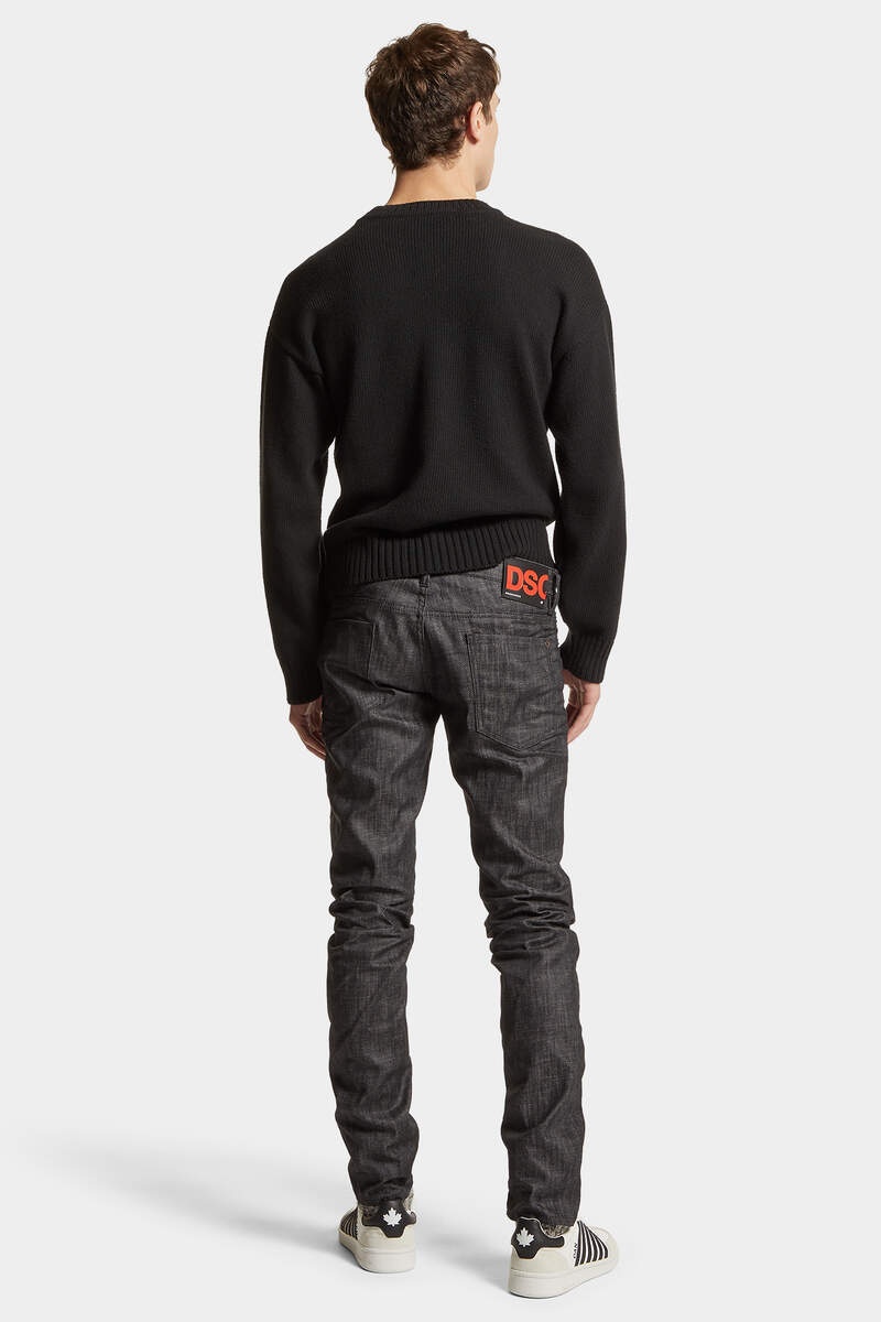BLACK RINCE WASH SLIM JEANS - 4