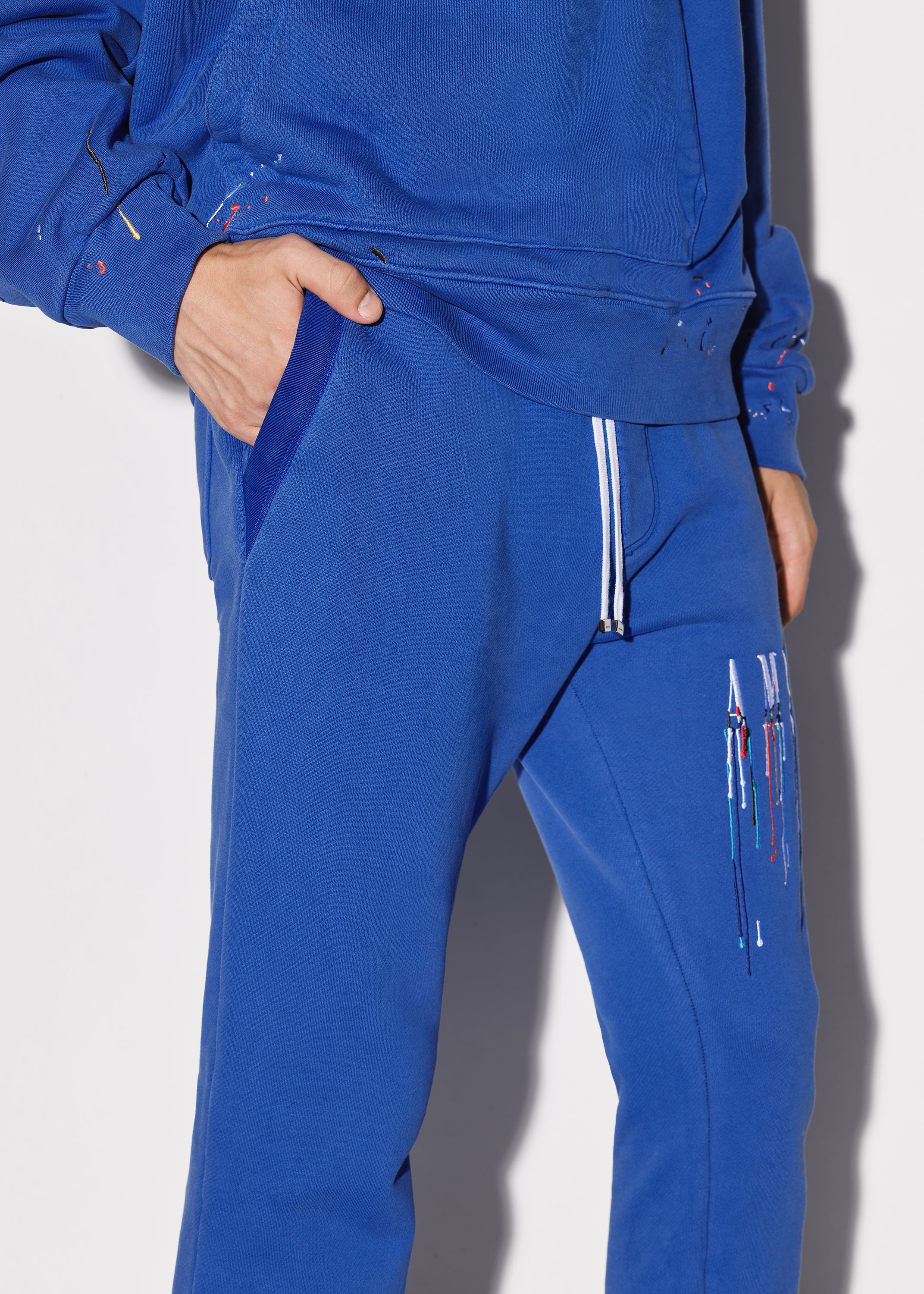 EMBROIDERED PAINT DRIP CORE LOGO SWEATPANTS - 5